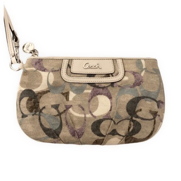 COACH optic multi color large wristlet bag - Picture 1 of 8